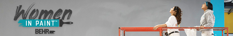 Women in Paint Logo with an image of a close up image of a woman painting