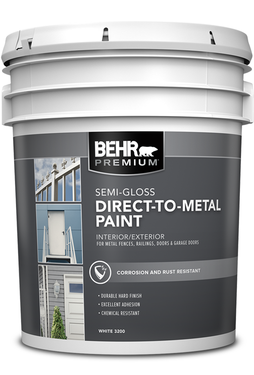 5 gallon of BEHR PREMIUM Direct to Metal Semi-Gloss 3200