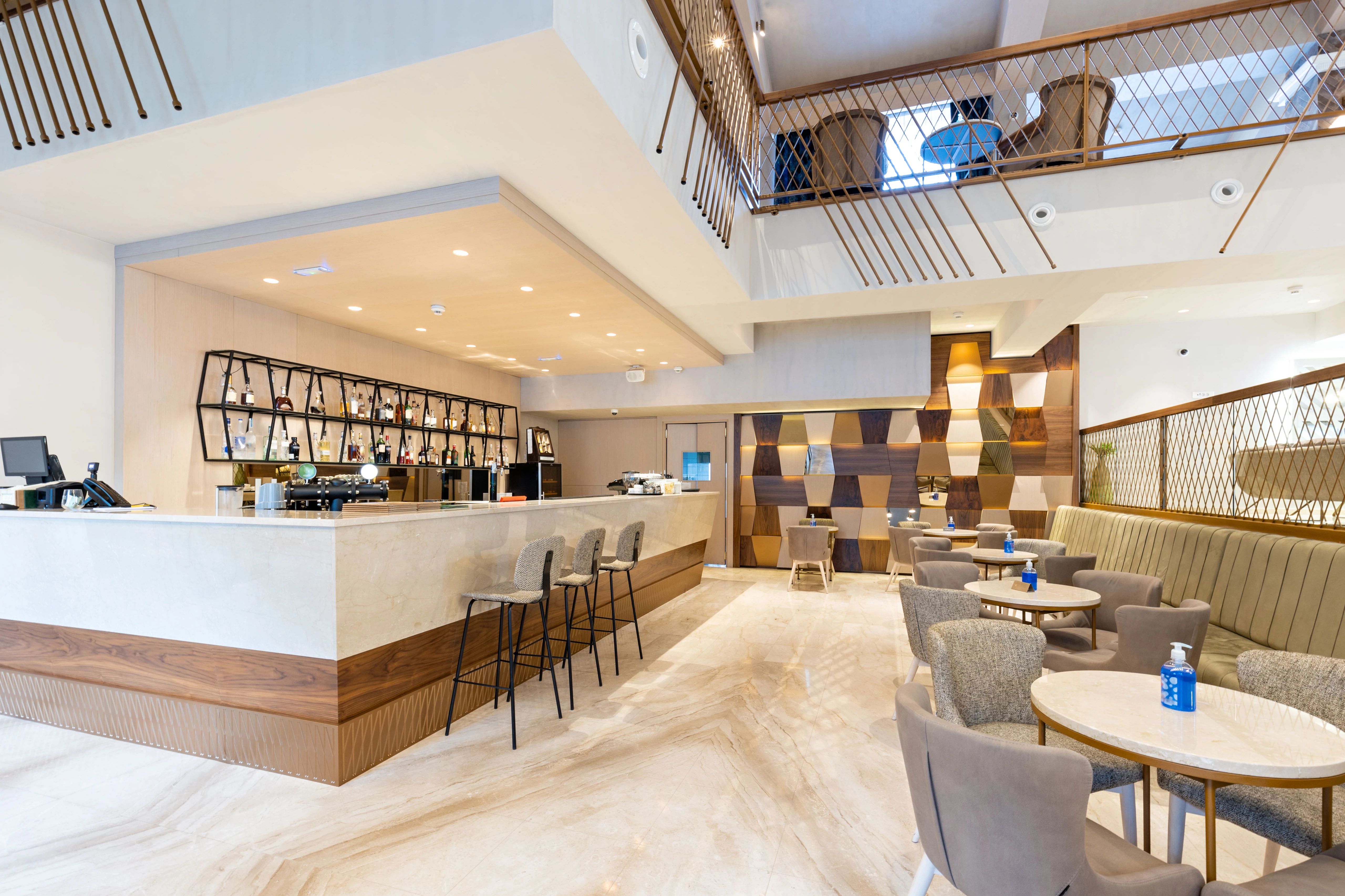 Restaurant and bar in a hospitality space featuring Blank Canvas