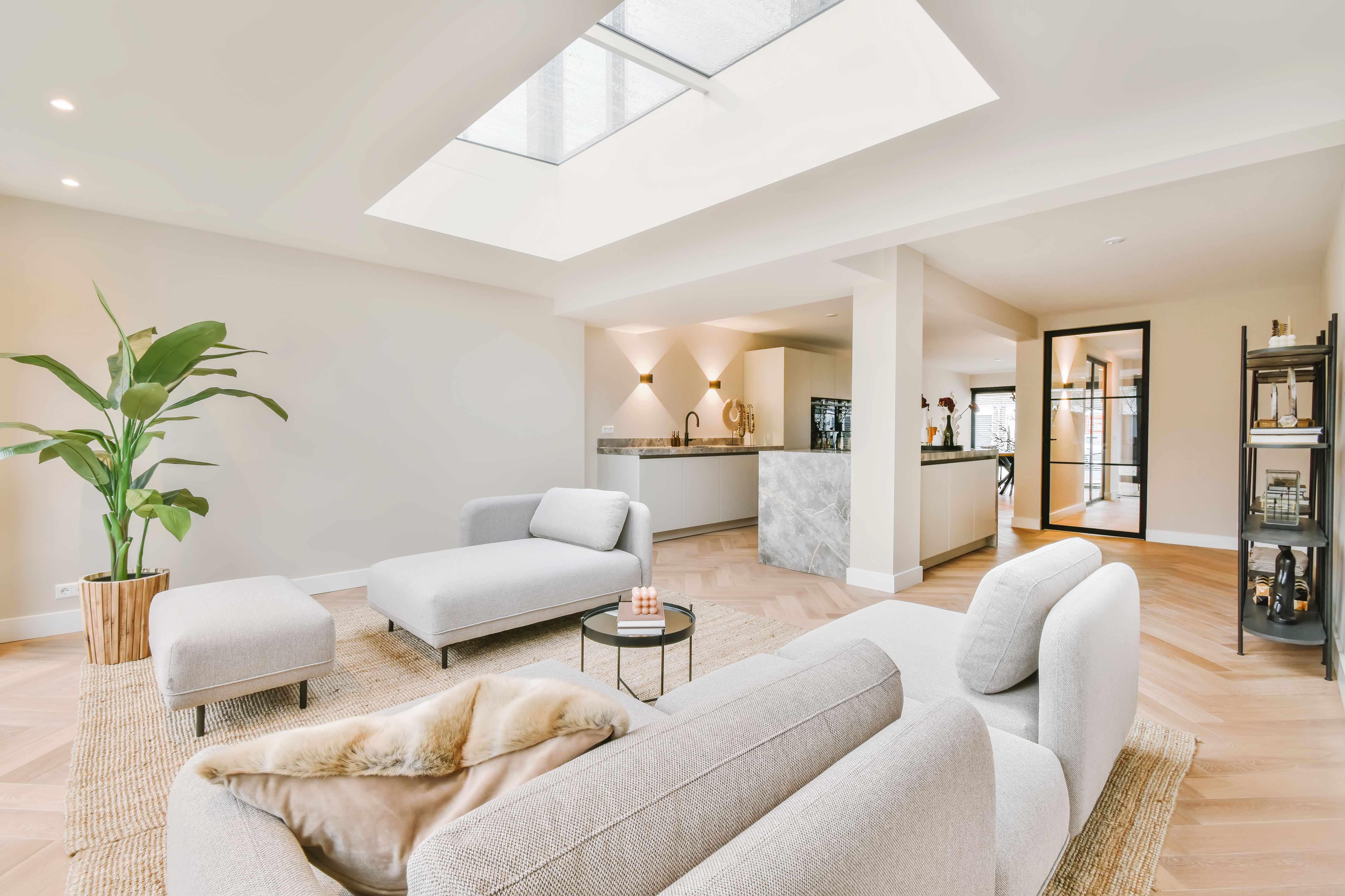 Residential living room featuring blank canvas