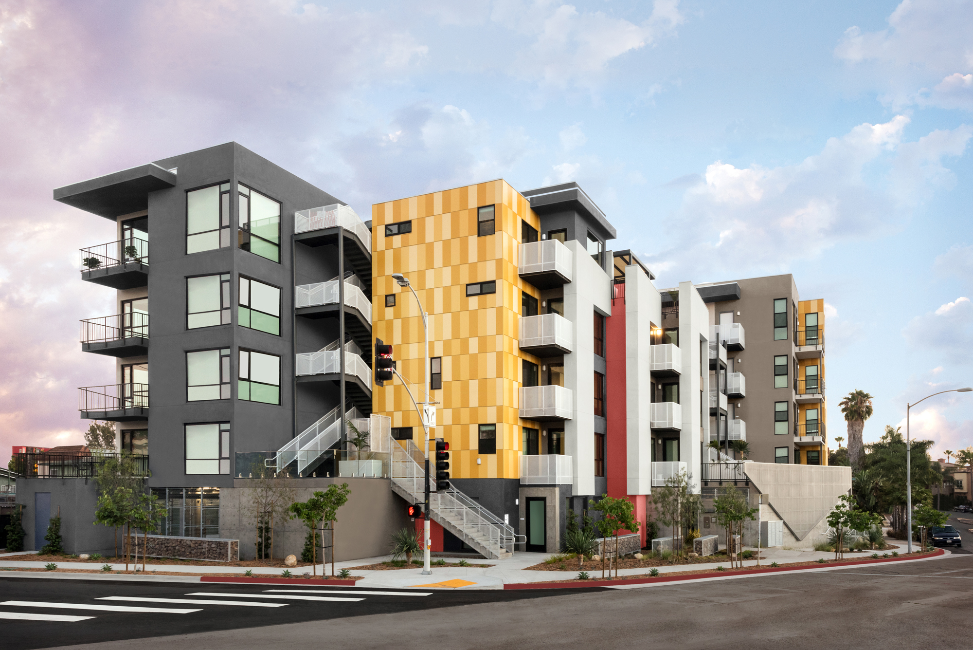 Image of multi-family exterior building featuring Behr paint colors