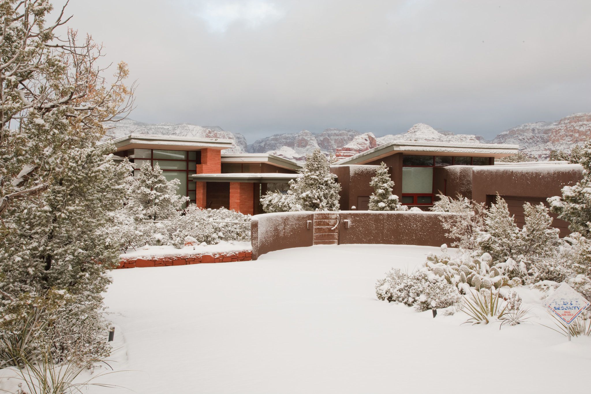 Exterior of home in the snow