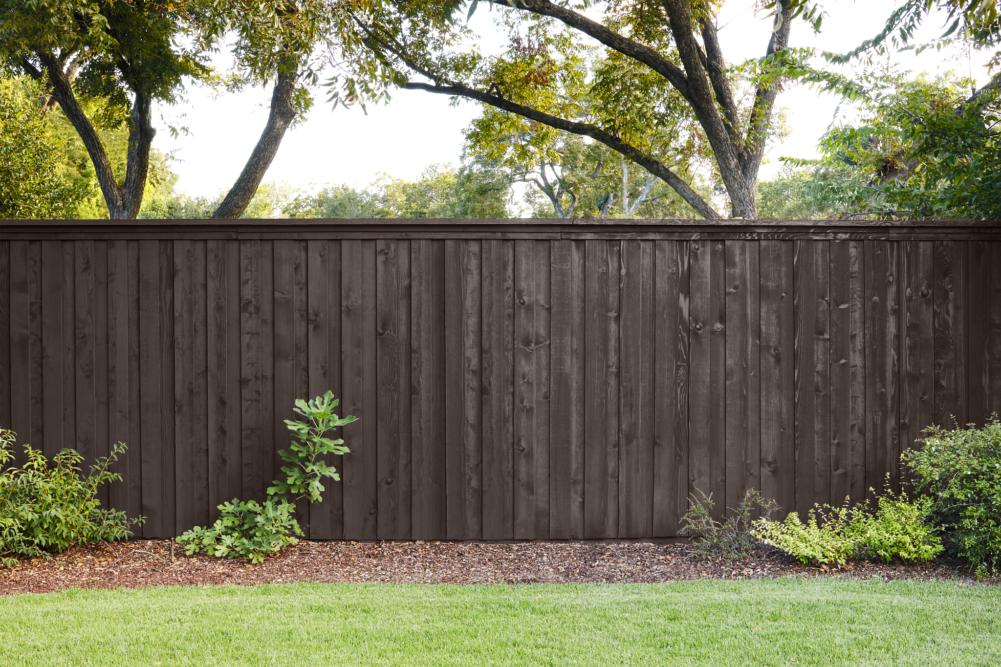 Exterior fence stained with Cordovan Brown