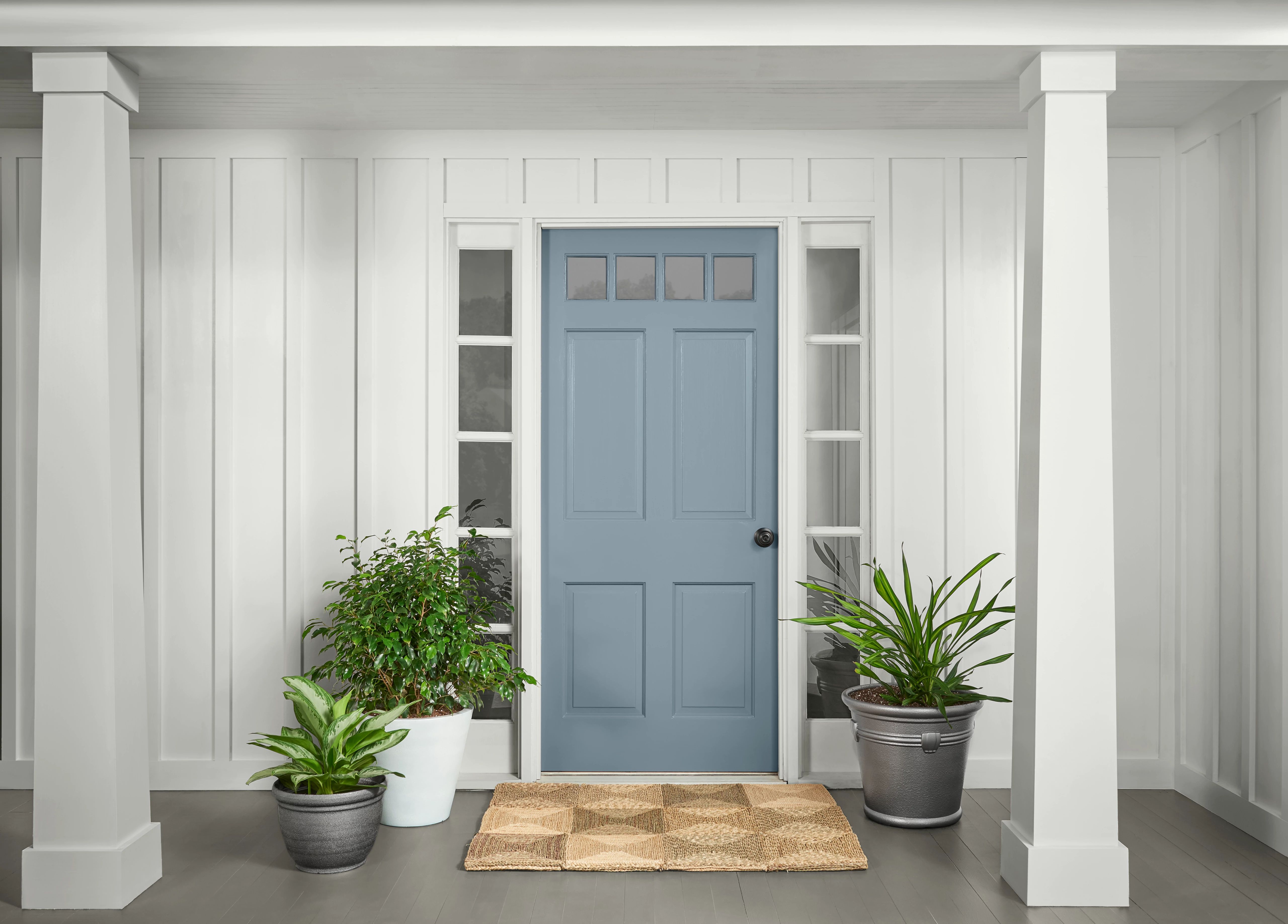Front Door featuring BEHR Adirondack Blue Paint Color
