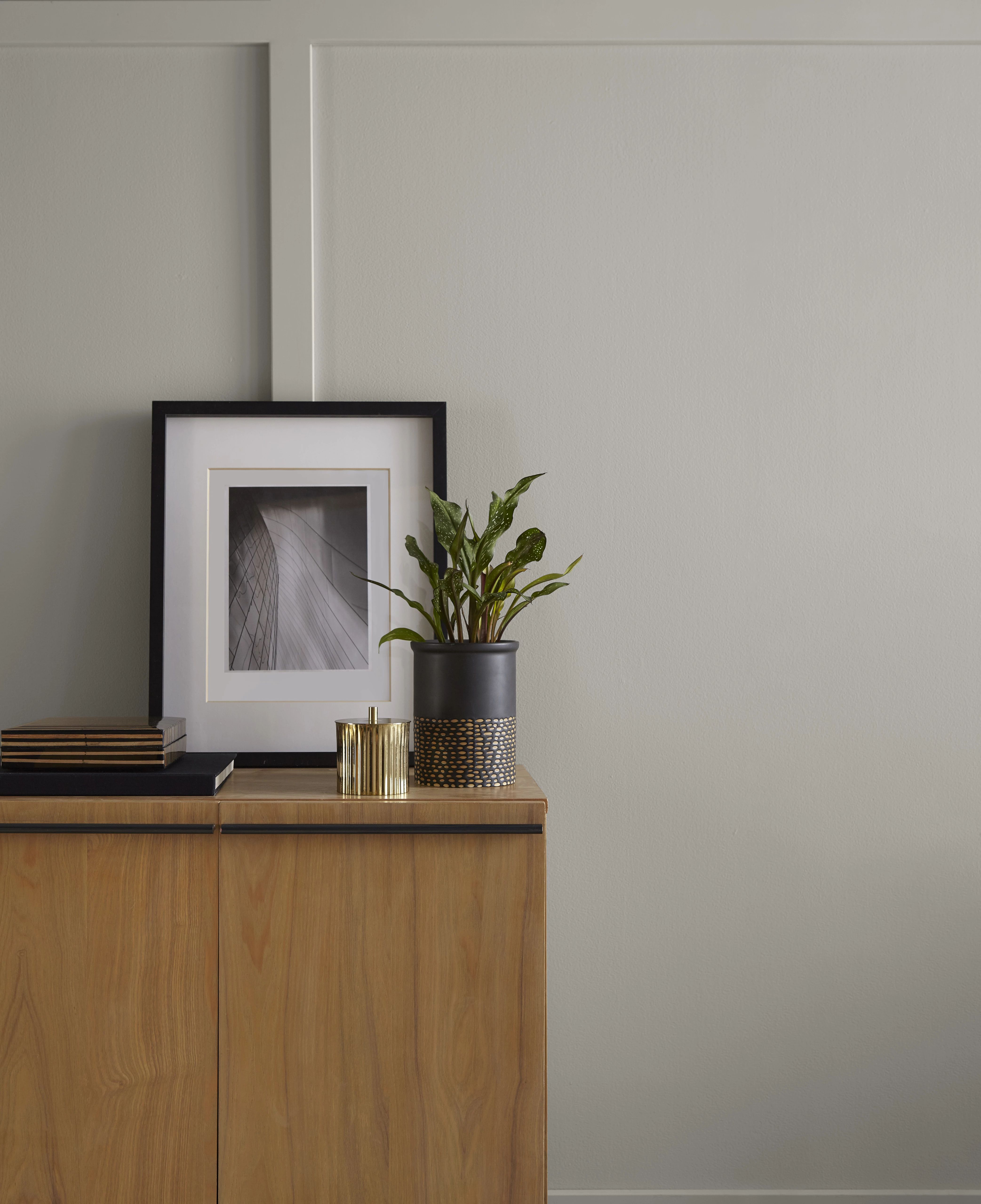 Office Wall featuring BEHR Greige Paint Color