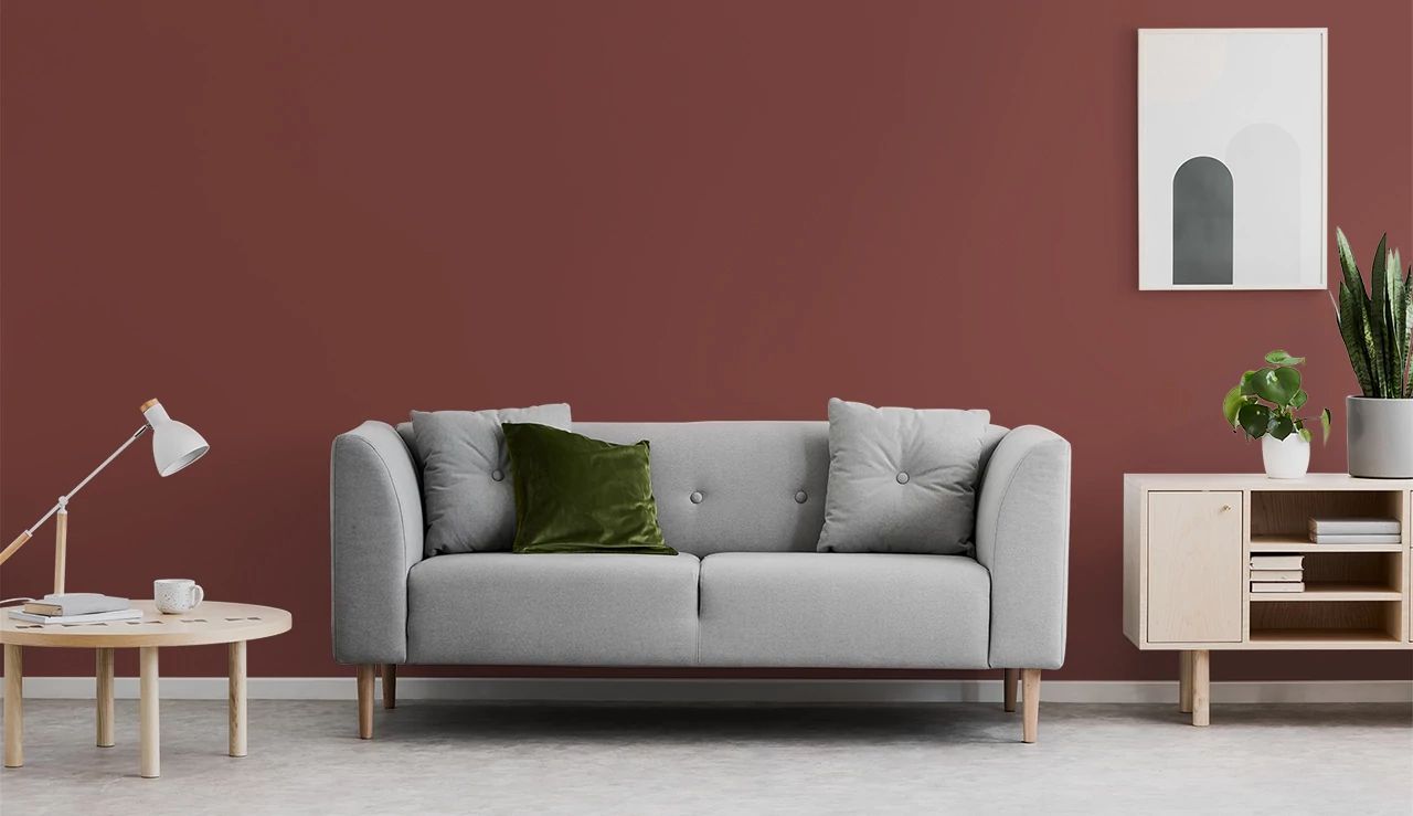 Living Room featuring BEHR Red Pepper Paint Color