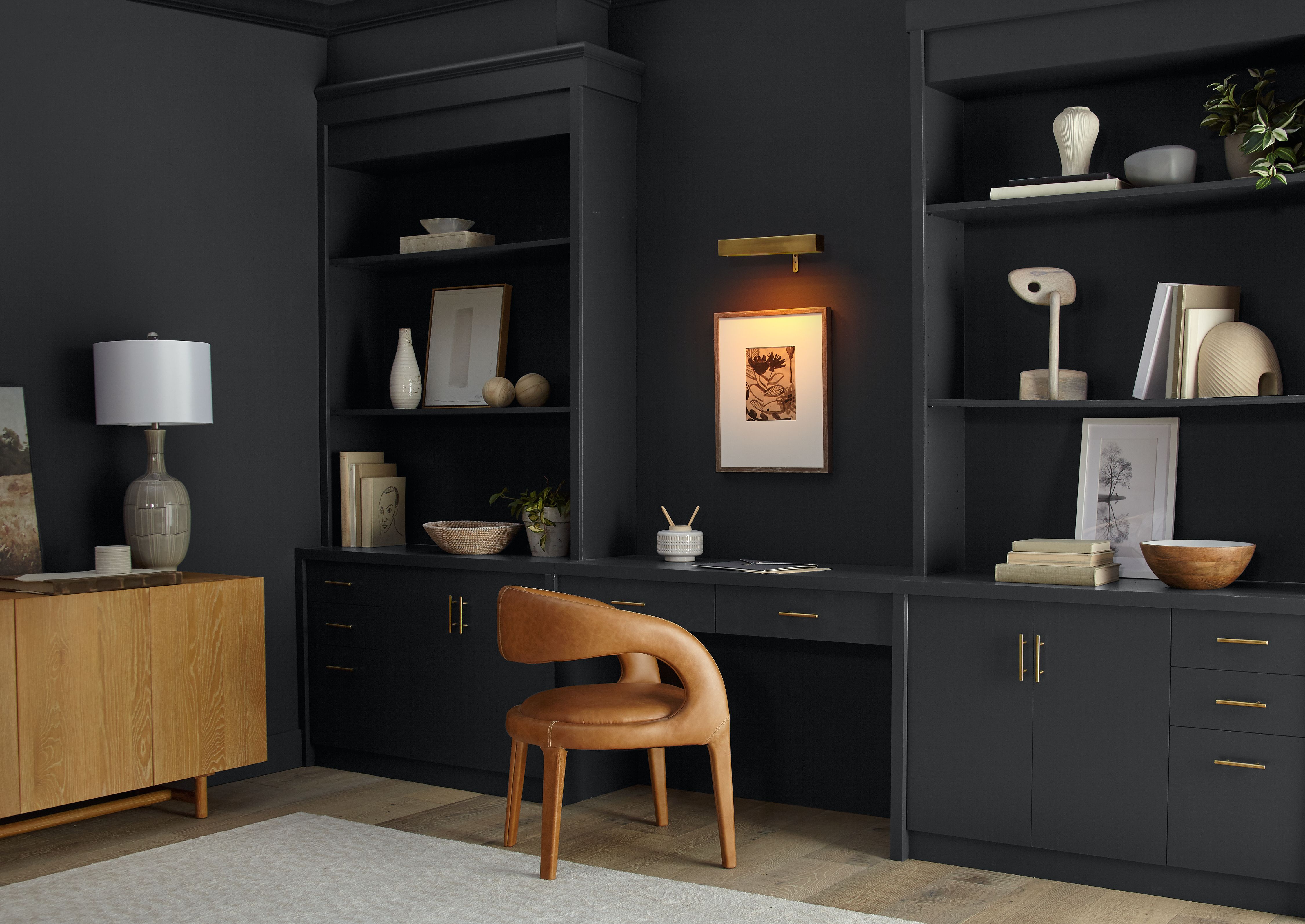 Home Office Featuring BEHR 2024 Color of the Year Cracked Pepper