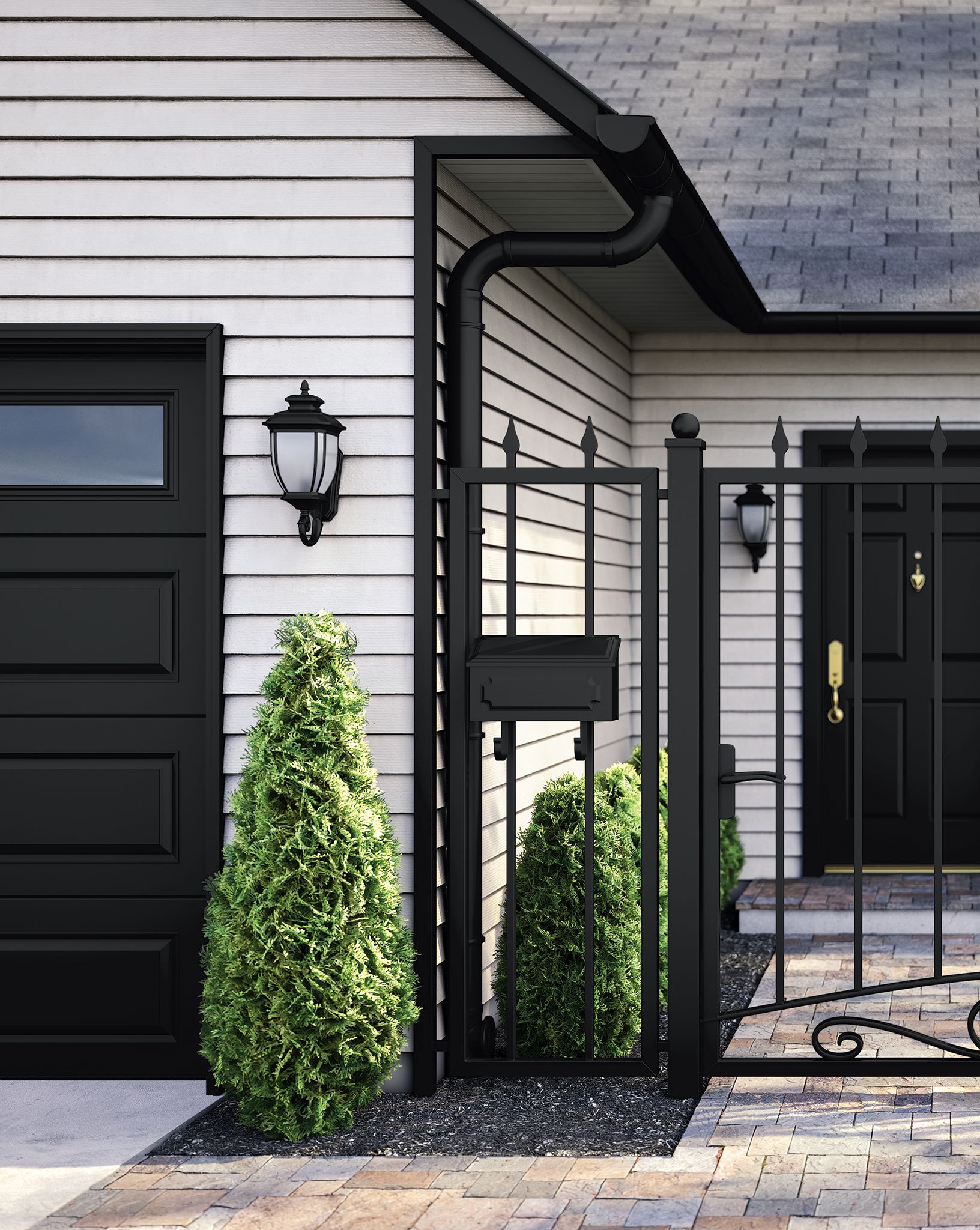 Residential Home with Metal Fence Using Direct to Metal Product and Eggshell Finish