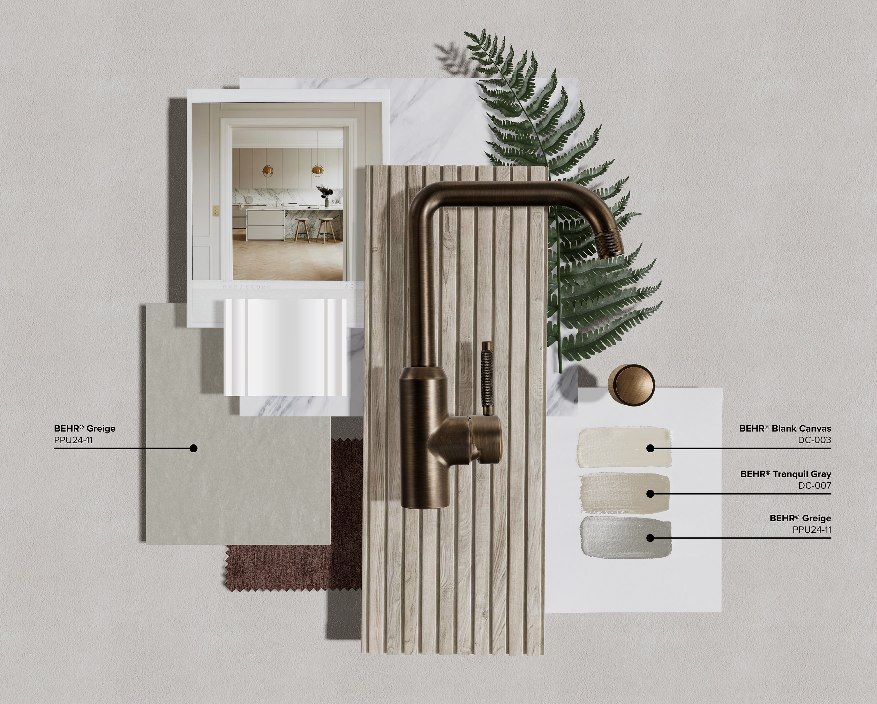 Mood Board featuring BEHR Blank Canvas